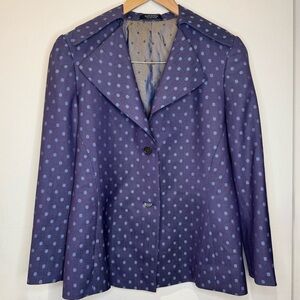 SAM SURIN TAILOR MADE Wool Polka Dot Purple Blazer Jackets Women’s 6 Bespoke